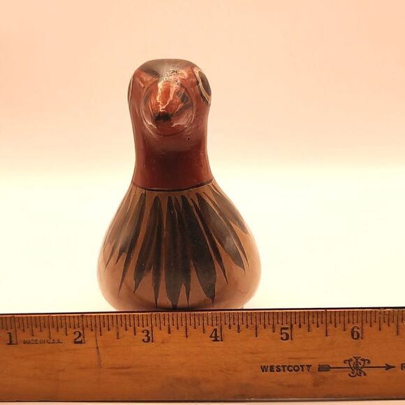 Vintage Hand Painted Mexican Folk Art Tonala Pottery Bird Figurine Signed - Picture 11 of 12